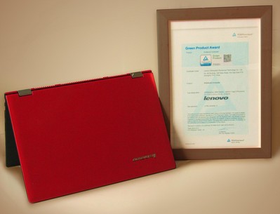 聯想Yoga 2 Pro筆記本獲德國萊茵TUV綠色產品認證證書